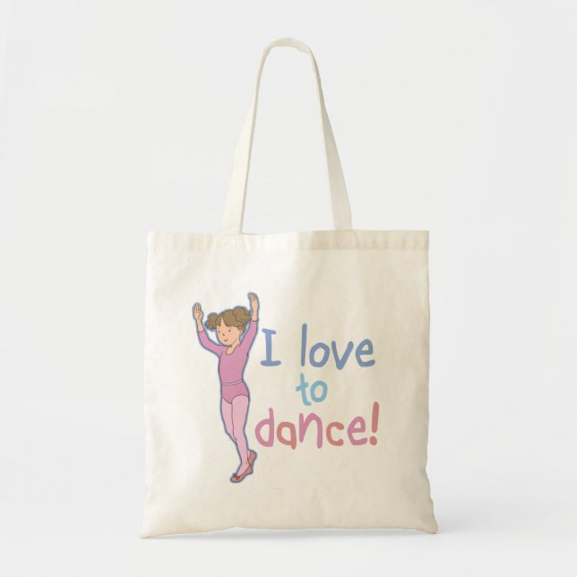 Love To Dance Ballerina Tote Bag (Front)