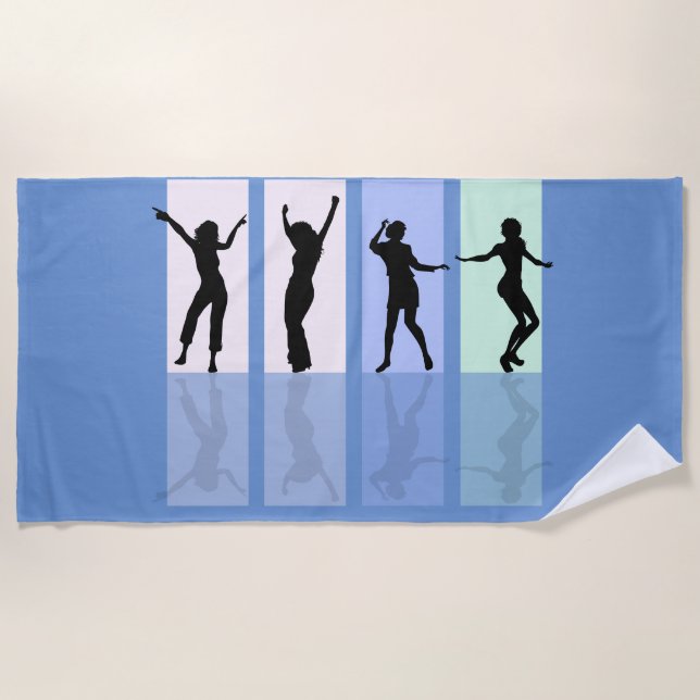 "LOVE TO DANCE" beach towel. Towel (Front)