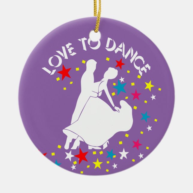 Love to dance ceramic tree decoration (Front)