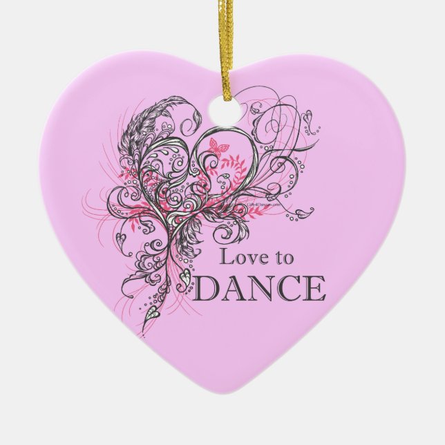 Love to Dance Heart Ornament (Front)