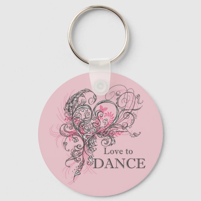 Love to Dance Keychain (customisable) (Front)
