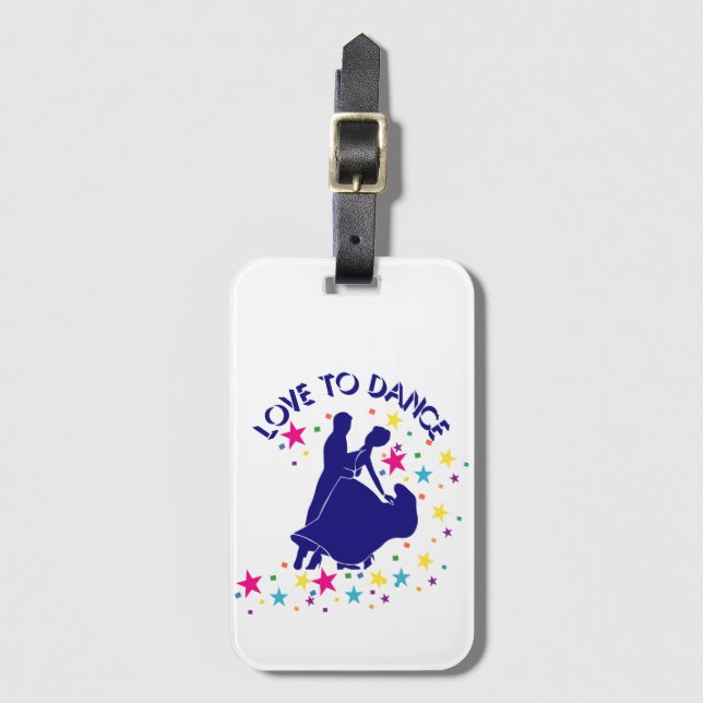 Love to dance luggage tag (Front Vertical)
