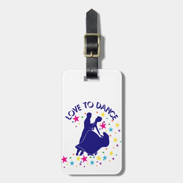 Love to dance luggage tag (Front Vertical)