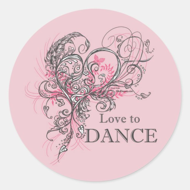 Love to Dance Sticker (customisable) (Front)