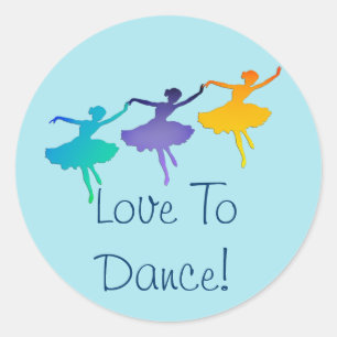 Love To Dance! (Three Ballerinas) Classic Round Sticker