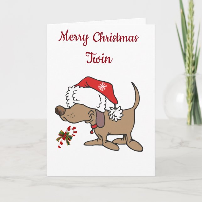 **LOVE TO MY FAVORITE TWIN** AT CHRISTMAS HOLIDAY CARD (Front)