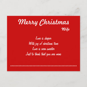 love to my wife christmas postcards