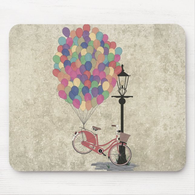 Love to Ride my Bike with Balloons even if it's no Mouse Pad (Front)