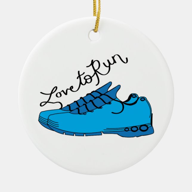 Love to Run Ceramic Tree Decoration (Front)