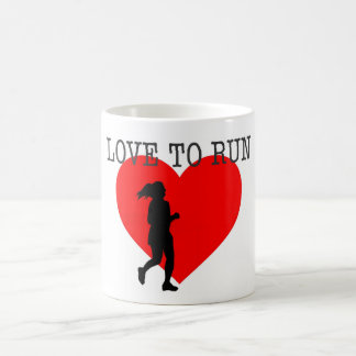 Love to run running woman girl gift present coffee mug