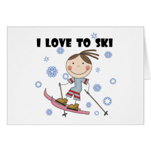 Love to Ski - Girl Tshirts and Gifts
