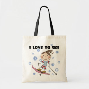Love to Ski - Girl Tshirts and Gifts Tote Bag