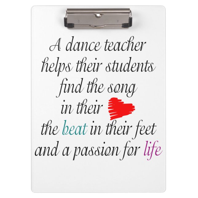 Love to Teach Dance Clipboard (Front)