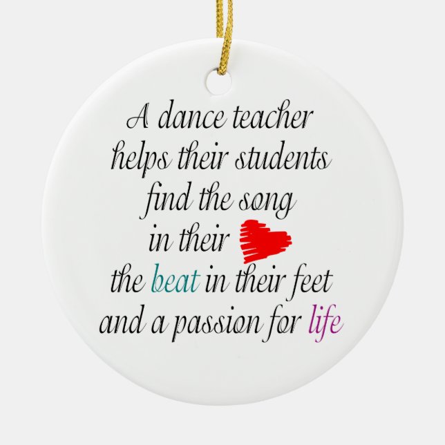 Love to Teach Dance Doubled-Sided Ornament (Front)