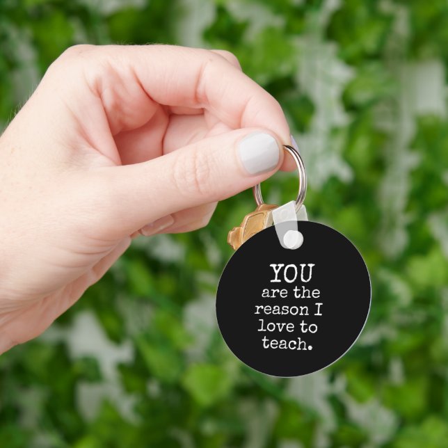 Love To Teach Positive Affirmation Kind Teacher Key Ring (Hand)