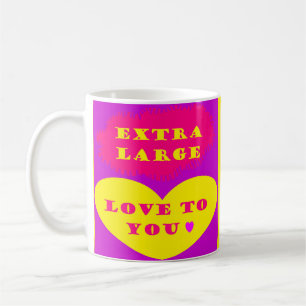 LOVE TO YOU TWO DESIGNS IN ONE PINK LEMON COFFEE MUG