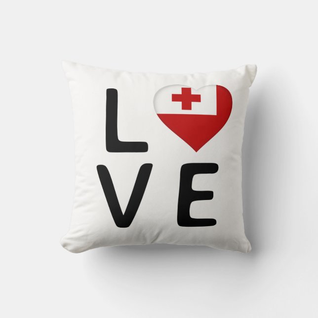 Love - Tonga Flag Cushion (Front)