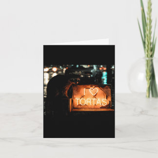 Love tortas racoon mexican food  card