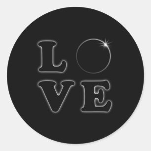 Love Total Solar Eclipse 04 08 2024 Totality  Classic Round Sticker