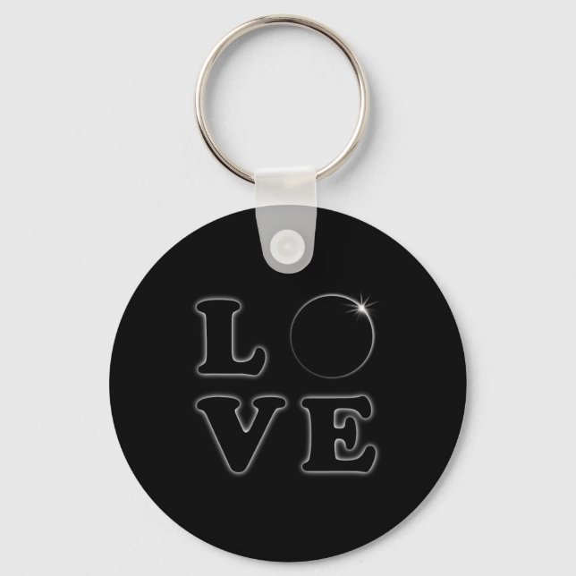 Love Total Solar Eclipse 04 08 2024 Totality  Key Ring (Front)