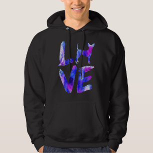 Love Toy Fox Terrier Watercolor Blue Dog Mum Dad Hoodie