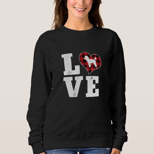 Love Toy Poodle Dog Lover Gifts Buffalo Plaid Vale Sweatshirt (Front)