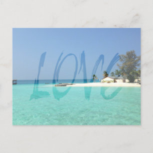 Love Transparent White Graffiti Postcard
