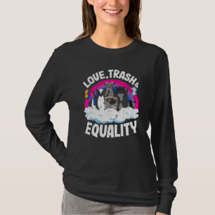 Love Trash & Equality Opossum Racoon Bisexual Fla T-Shirt