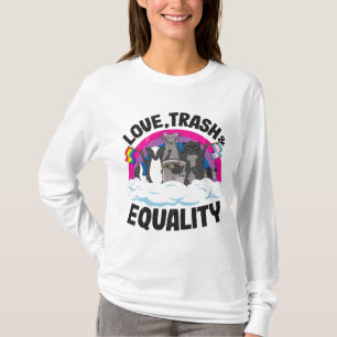 Love Trash & Equality Opossum Racoon Bisexual Fla T-Shirt