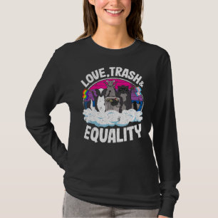 Love Trash & Equality Opossum Racoon Bisexual Fla T-Shirt