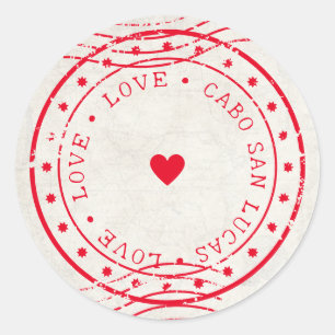 Love Travel Destination Wedding Classic Round Sticker