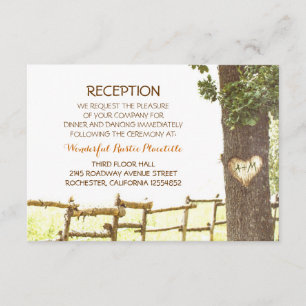 love tree countryside wedding Reception cards