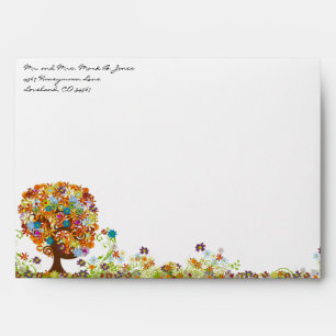 Love Tree Flower Wedding Invite Envelopes