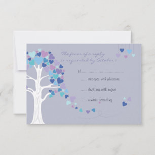 Love Tree Hearts Winter Wedding RSVP Card