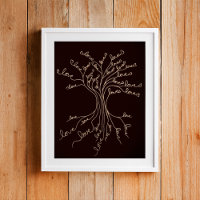 Love Tree of Life Nature Brown Hearts Cute Rustic