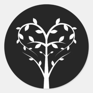 love tree ornate classic round sticker
