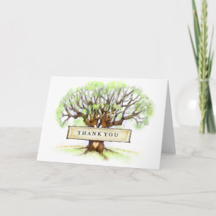 Love Tree Wedding Thank You Greeting Card