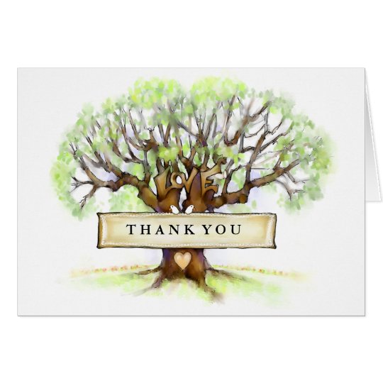 Love Tree Wedding Thank You Greeting Card