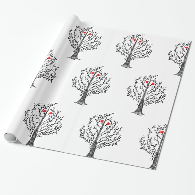 Love tree wrapping paper (Unrolled)