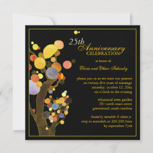 Love Trees 25th Silver Wedding Anniversary Invitation