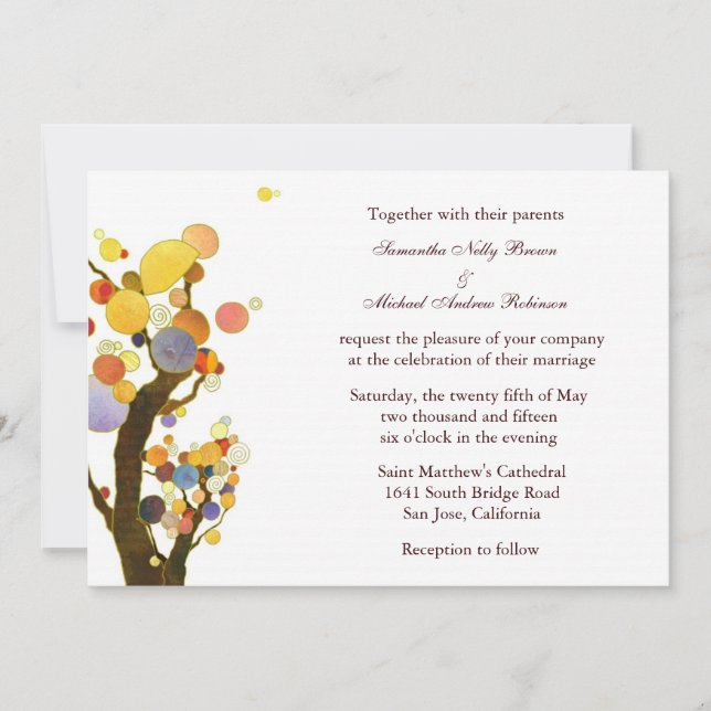 Love Trees(in White): Wedding Invitations (Front)