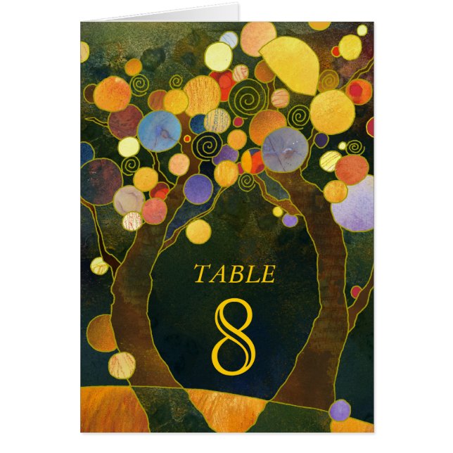 Love Trees Rustic Wedding Table Number Card (Front)