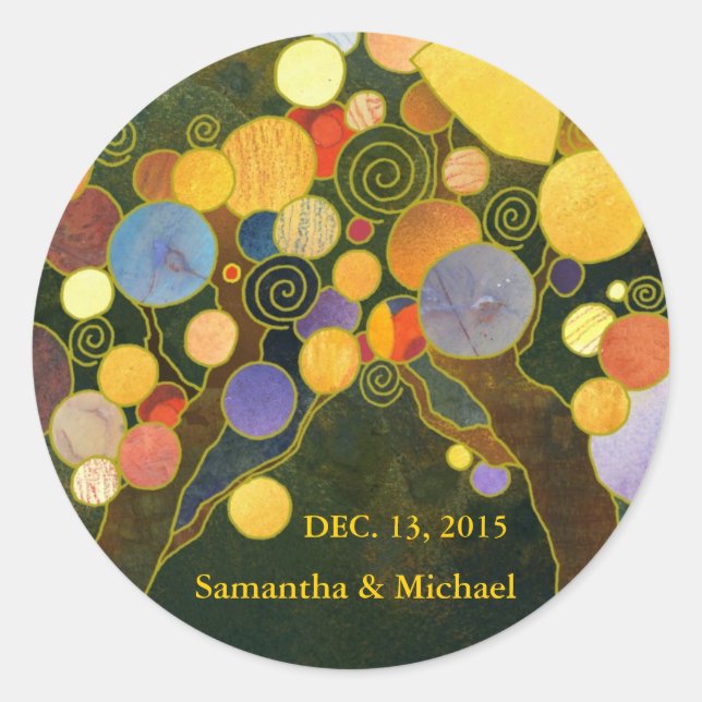 Love Trees Wedding Invitation Sticker (Front)