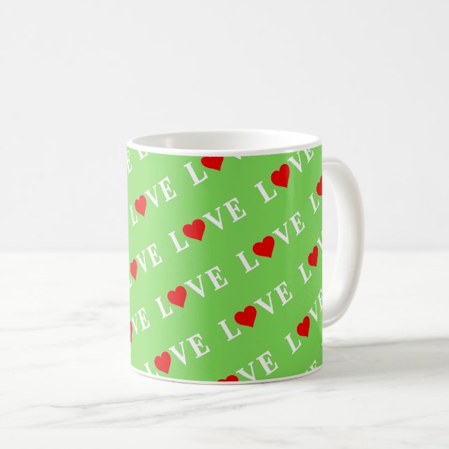 LOVE Trending Lime Green Modern Elegant Coffee Mug (Front Right)