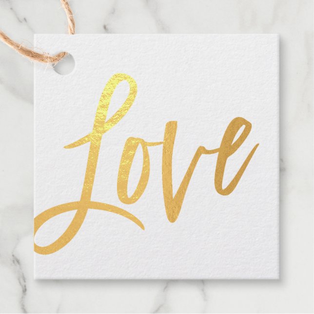LOVE trendy modern hand lettered script writing Favour Tags (Front)
