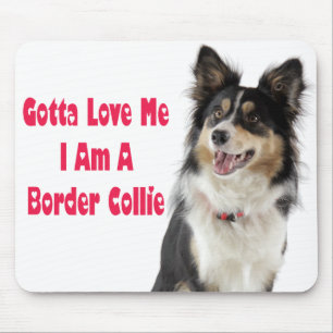 Love Tri-Colore Border Collie Puppy Dog Mousepad