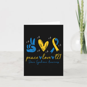 Love Trisomy 21 Down Syndrome Awareness Women Men Card