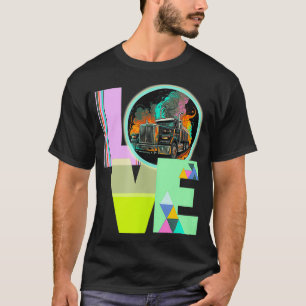 LOVE TRUCK colourful modern design for truck lover T-Shirt