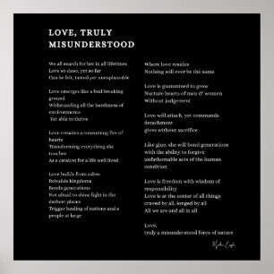Love truly misunderstood love poem poetry poster