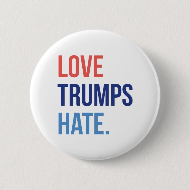 Love Trumps Hate 6 Cm Round Badge (Front)
